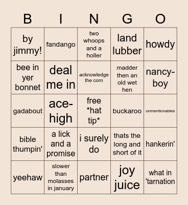 im a cOWboy babyy Bingo Card