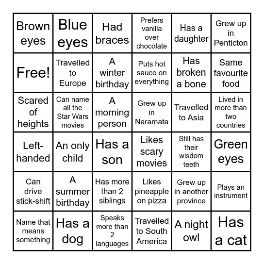 Diversity Bingo! Bingo Card