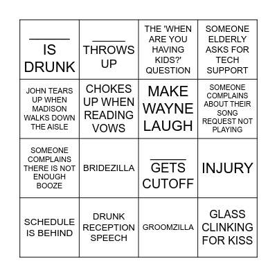 MACHADO WEDDING BINGO Card