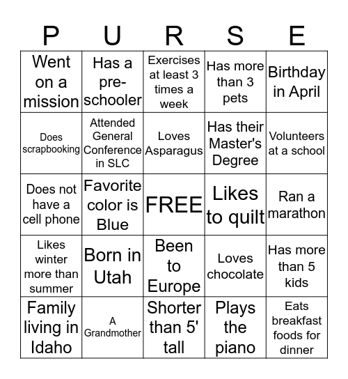 Someone Who . . .  Bingo Card