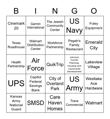 SMW Job Fair 2023 Bingo Card