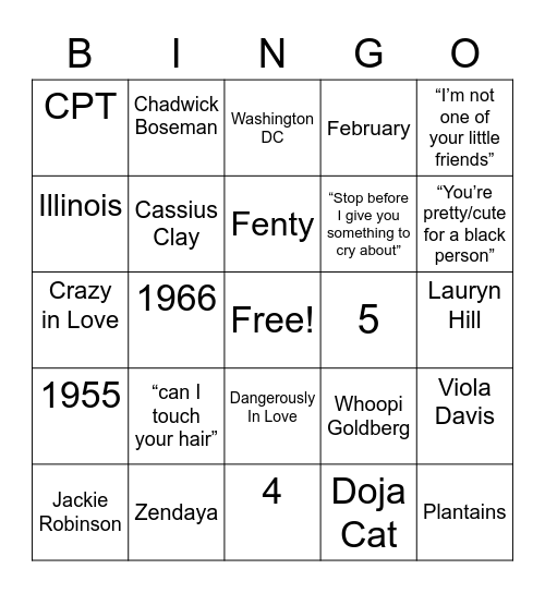 United Brody Black Caucus Bingo! Bingo Card