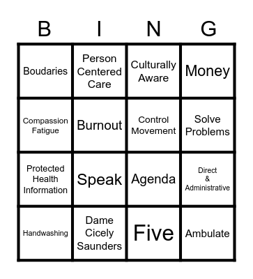 Volunteer Appreciation Bingo Card