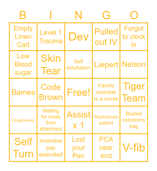 Nurses Week BINGO Card