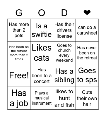 GET TO KNOW BINGO Card