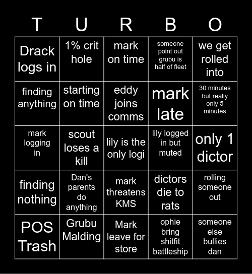 TurboFeed or Bingo Card