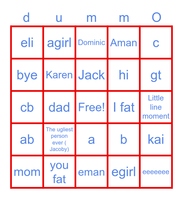 Random bingo ahhhhhhhhhhhhhhhhhhhhhhhhhhhhhhhhhhhhhhhhhhhhhhhh Bingo Card