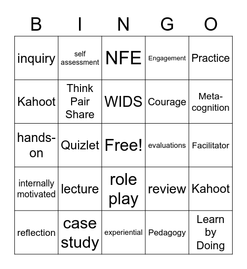 Active Learning Bingo Card