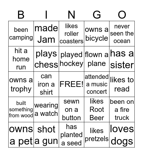 Someone Who.............. Bingo Card