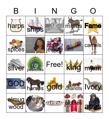 King Solomon Bingo Card