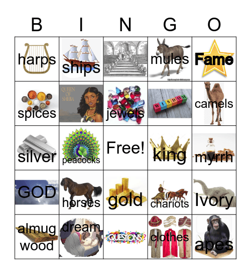 King Solomon Bingo Card