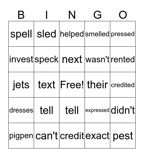 5th Grade ELA Group  Bingo Card