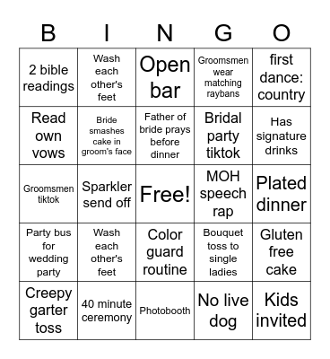 *** Bingo Card