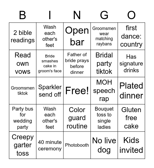 *** Bingo Card