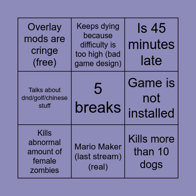 GIGA BINGO Card