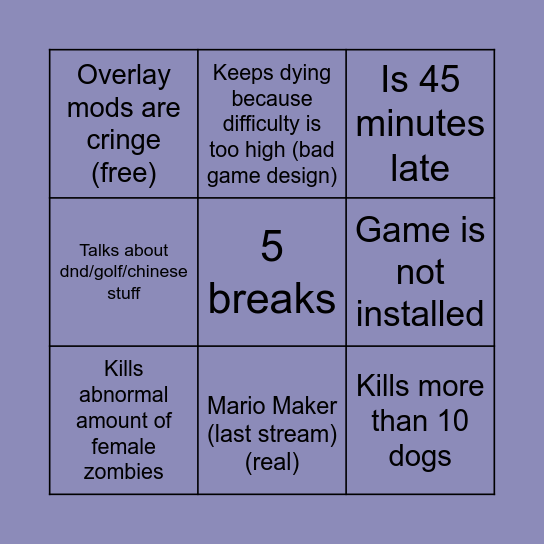 GIGA BINGO Card
