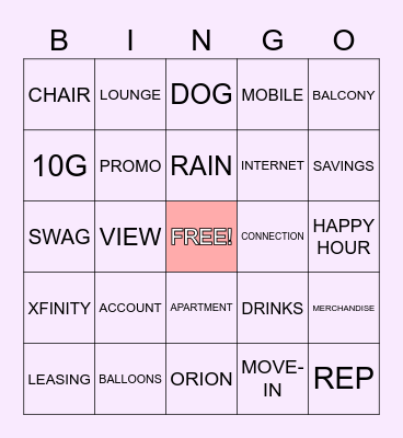 ORION SPRING FLING Bingo Card
