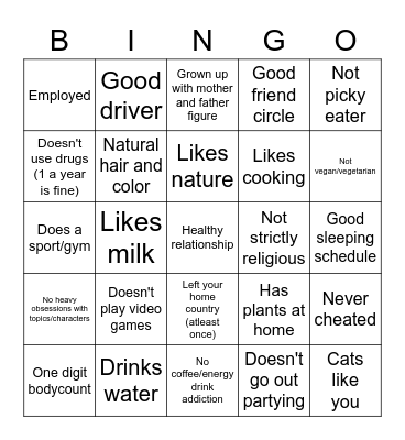 Green flag bingo Card