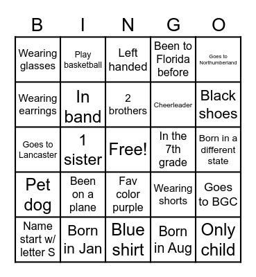 Find Someone!!! Bingo Card