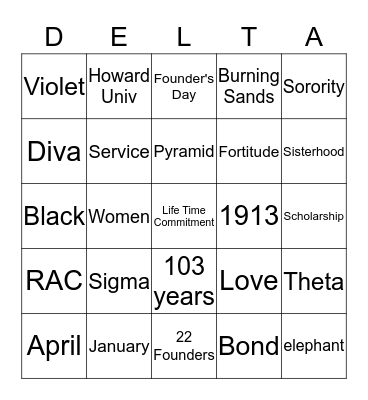 "Sweet 16 Sisterly Social"  Bingo Card