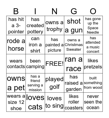 Someone Who.............. Bingo Card
