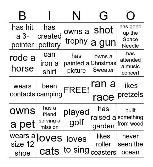 Someone Who.............. Bingo Card