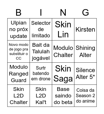 Ark 4th Aniv Birito Bingo Card