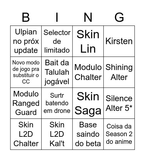 Ark 4th Aniv Birito Bingo Card