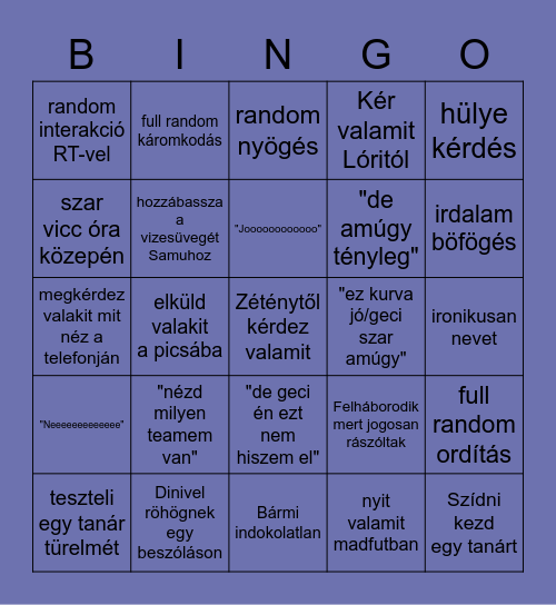 Szabi bingo Card