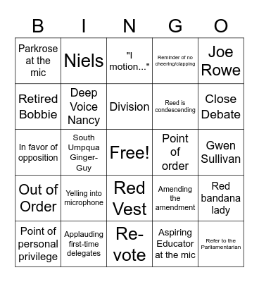 OEA-RA 2023 Bingo Card