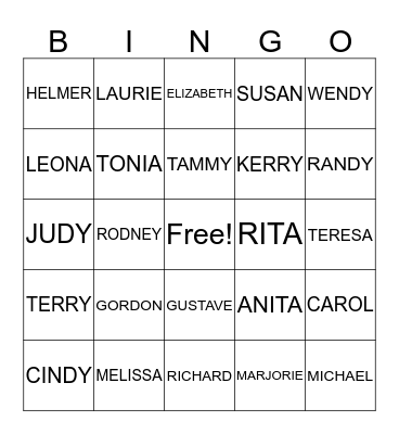 NICHOLS FAMILY REUNION Bingo Card