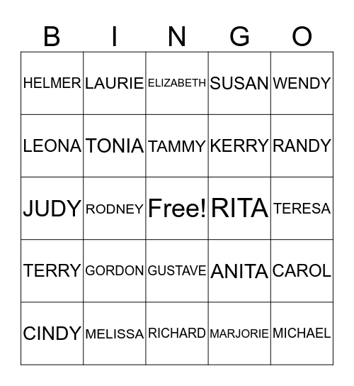 NICHOLS FAMILY REUNION Bingo Card