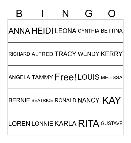 NICHOLS FAMILY REUNION Bingo Card