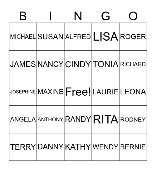 NICHOLS FAMILY REUNION Bingo Card