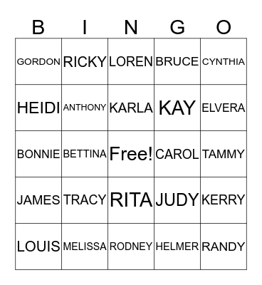 NICHOLS FAMILY REUNION Bingo Card