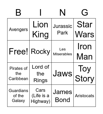 Dock Bingo Card