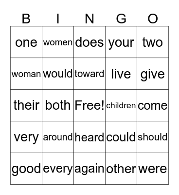 SIPPS: study your words Bingo Card