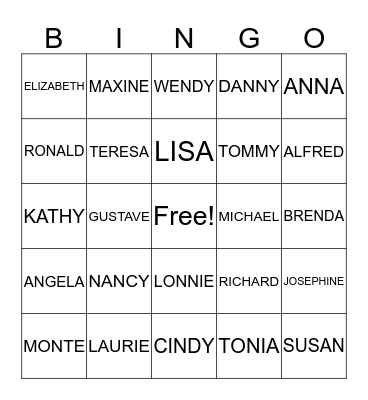 NICHOLS FAMILY REUNION Bingo Card