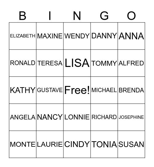 NICHOLS FAMILY REUNION Bingo Card