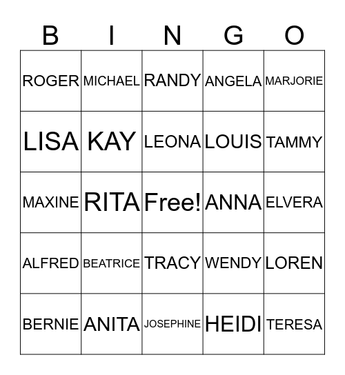 NICHOLS FAMILY REUNION Bingo Card