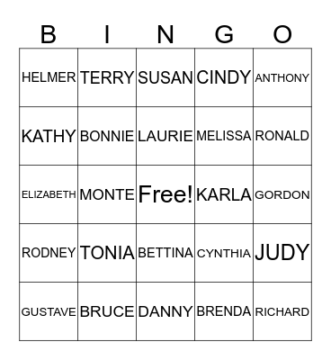 NICHOLS FAMILY REUNION Bingo Card