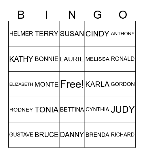 NICHOLS FAMILY REUNION Bingo Card