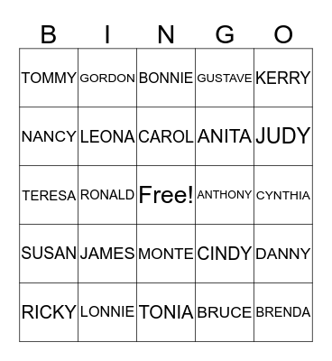 NICHOLS FAMILY REUNION Bingo Card