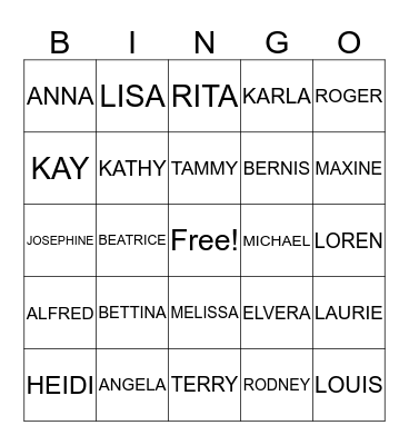 NICHOLS FAMILY REUNION Bingo Card