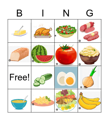 Food Bingo Card