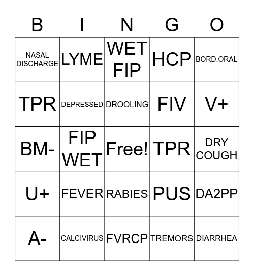 Vaccine Bingo Card
