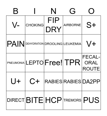 Vaccine Bingo Card