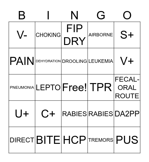 Vaccine Bingo Card