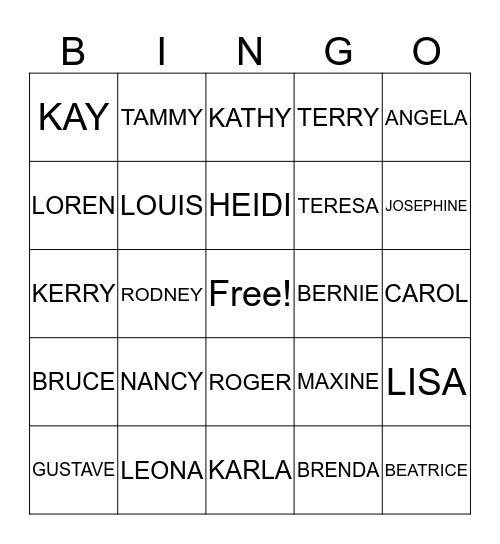 NICHOLS FAMILY REUNION Bingo Card