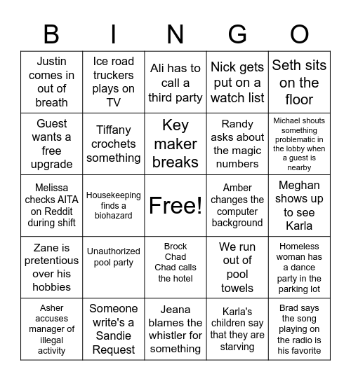 Ramada Bingo Card